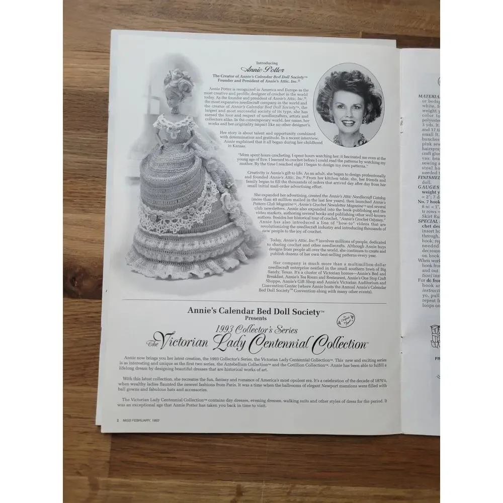 Lot of 4 Annie's Attic Victorian Lady Centennial 1993 Crochet Doll